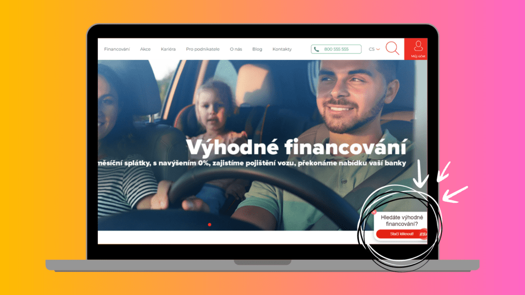 Auto ESA web s chatbotem - sekce výhodné financování