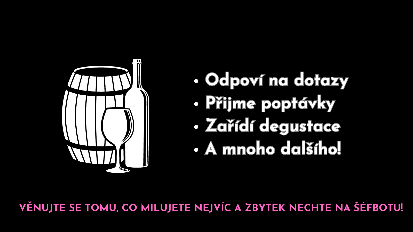 Co chatbot pro vinaře umí: odpovídá na dotazy, přijímá poptávky, zařizuje degustace