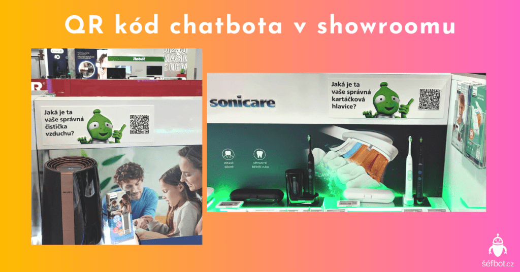 QR kód pro chatbot Philips v showroomu Alza