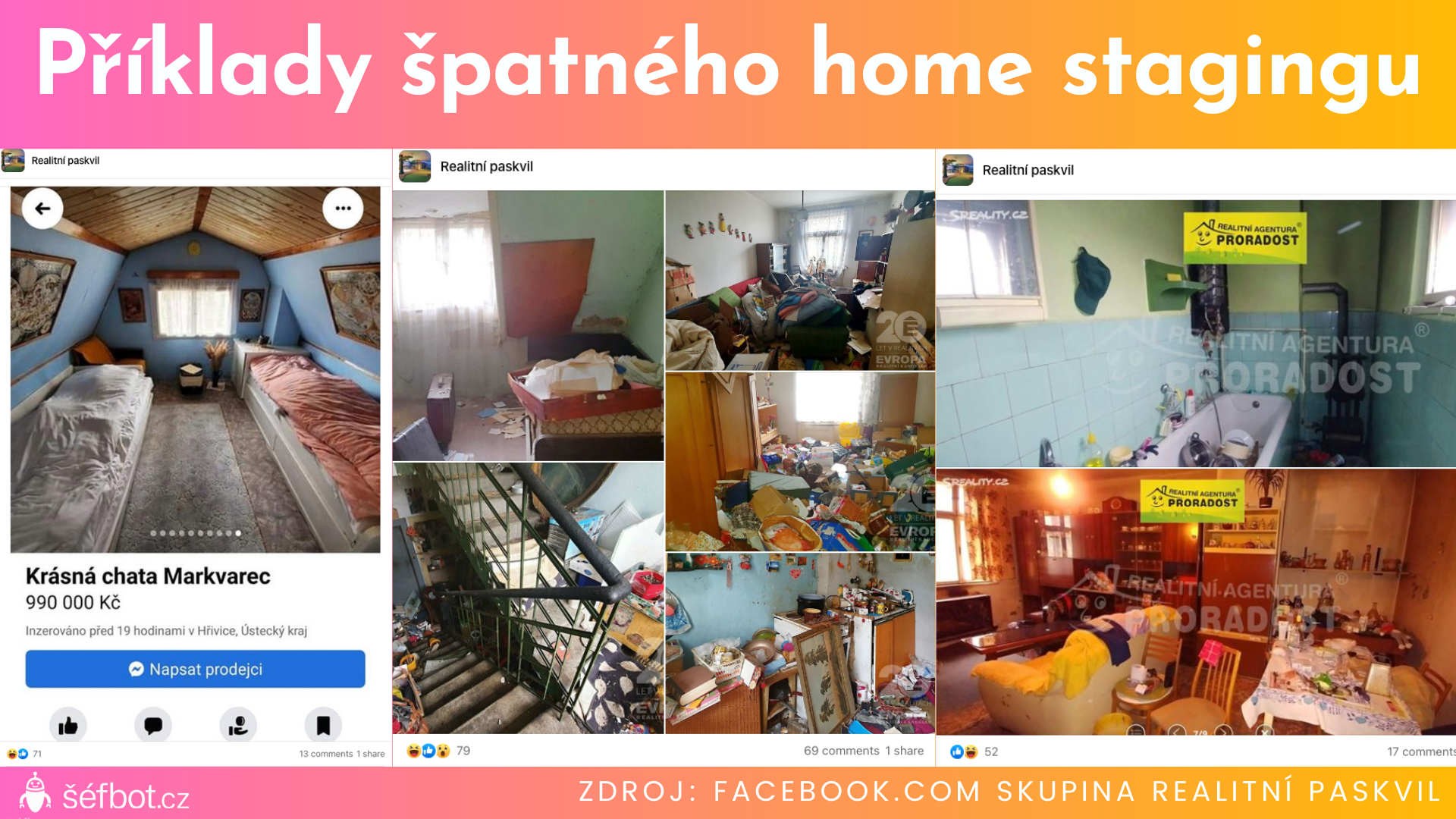 Příklady špatného home stagingu - realitní marketing